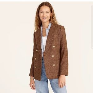 J.Crew Bristol Wool Herringbone Blazer Hazelnut Sz 8